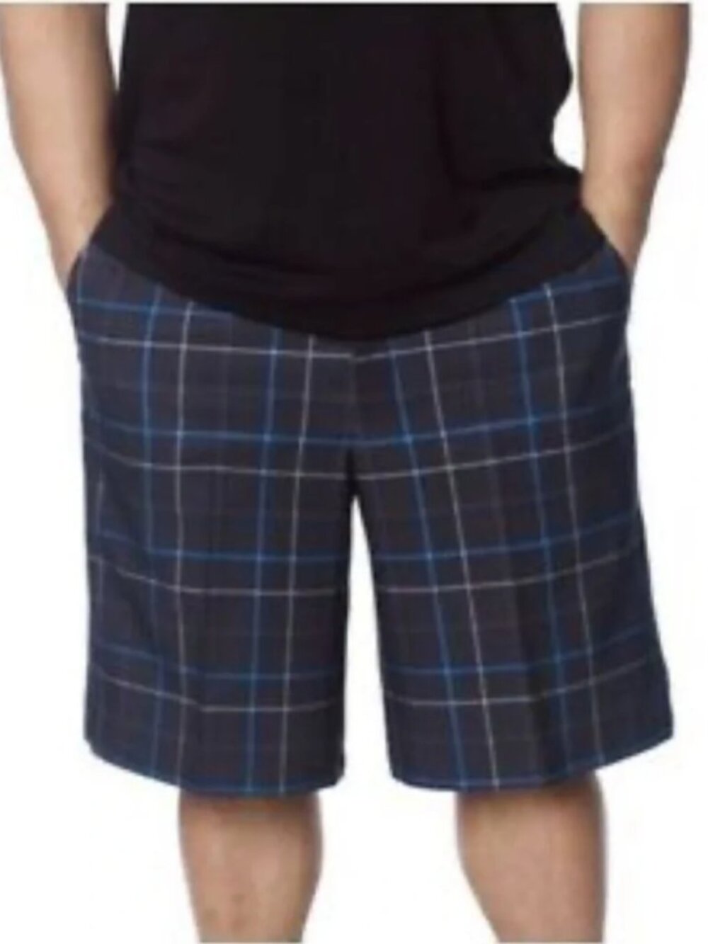 Kirkland Signature Gray/Blue Plaid Performance Golf Short Size 36
